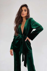 Boho Pajamas, Pajamas Sets for Women, PJ Velvet Pauline in Black, Blue and Green