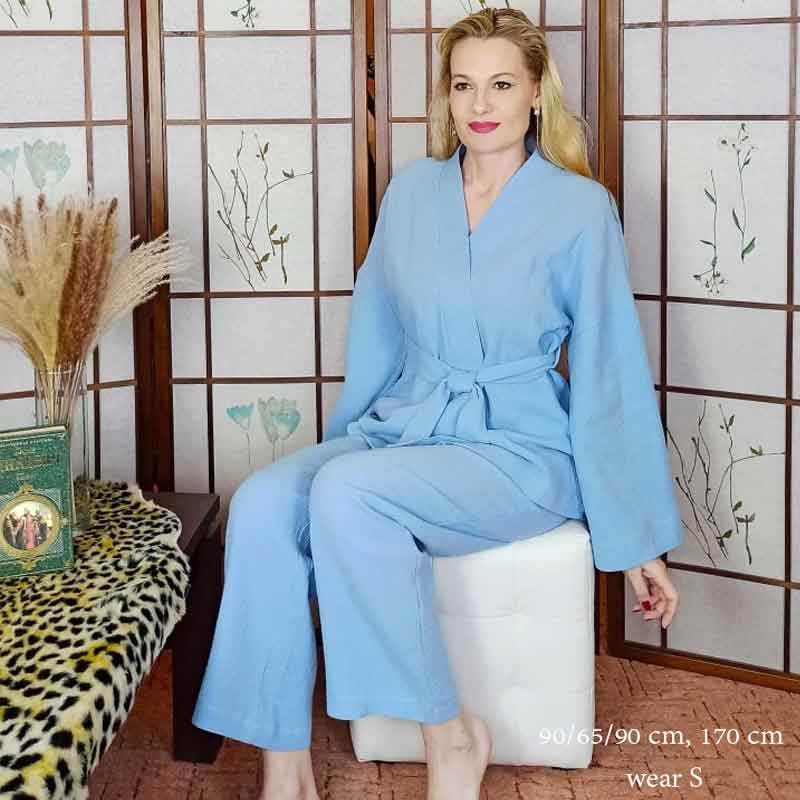 Boho Pajamas, Pajamas Sets for Women, Emily Cotton  in Green, Brown and Gray