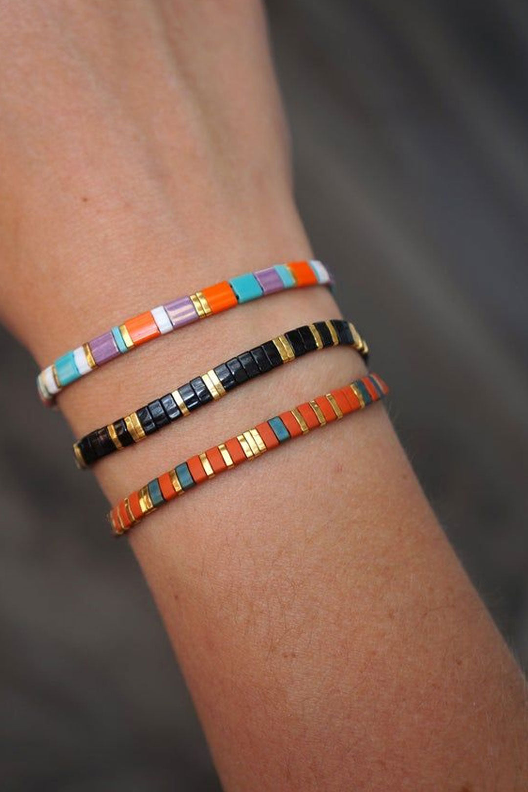 Boho Bracelet, Tila Bead  Bracelet, Colorfull