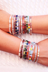 Boho Bracelet, Tila Bead  Bracelet, Colorfull