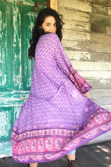 Boho Robe, Kimono Robe,  Beach Cover up,  Bohemian in Pink Purple Orchid