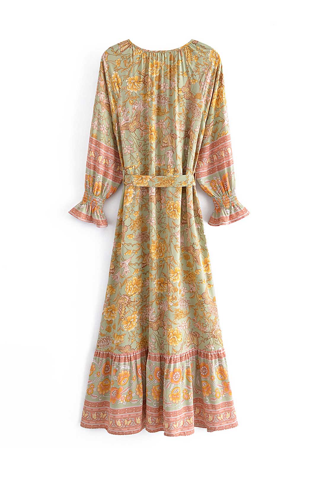 Boho Maxi Dress - Gown - Green Scilla - Bohemian Style - Flowy Summer Dress