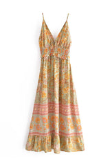 Boho Maxi Dress - Strappy - Elliana Amaryllis - Bohemian Style