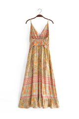 Boho Maxi Dress - Strappy - Elliana Amaryllis - Bohemian Style