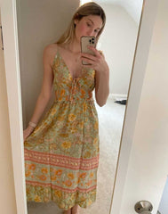 Boho Maxi Dress - Strappy - Elliana Amaryllis - Bohemian Style