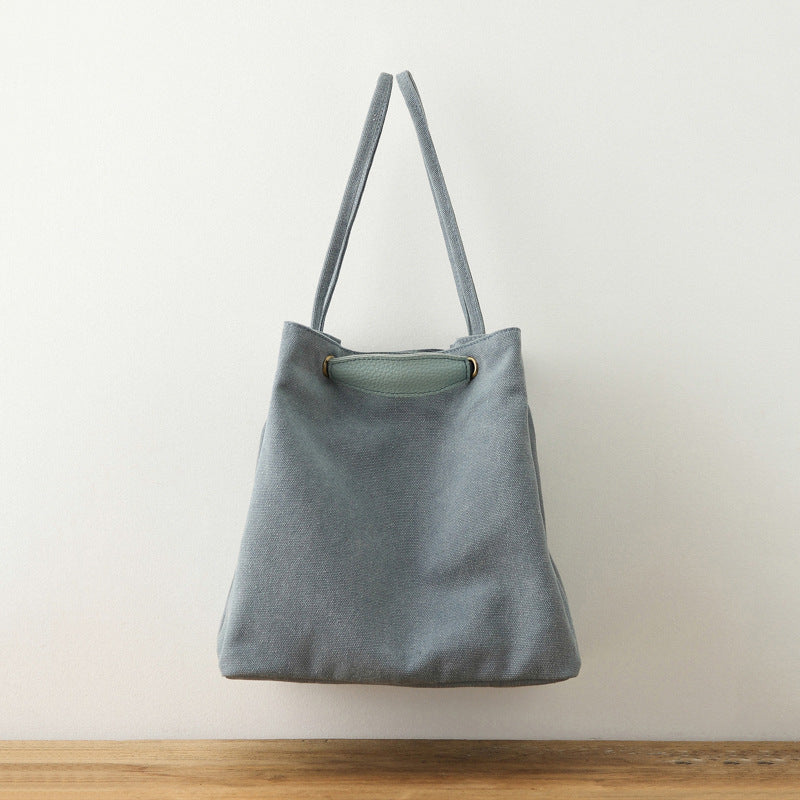 Canvas Cotton Linen Women's Artistic One-shoulder Simple Casual Handbags