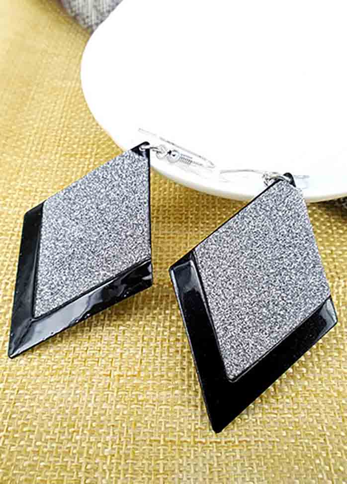 Diamond Frosted Geometric Earrings