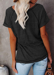 Casual Round Neck Short Sleeve T-shirt