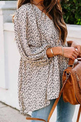 Loose And Simple V-Neck Floral Tops