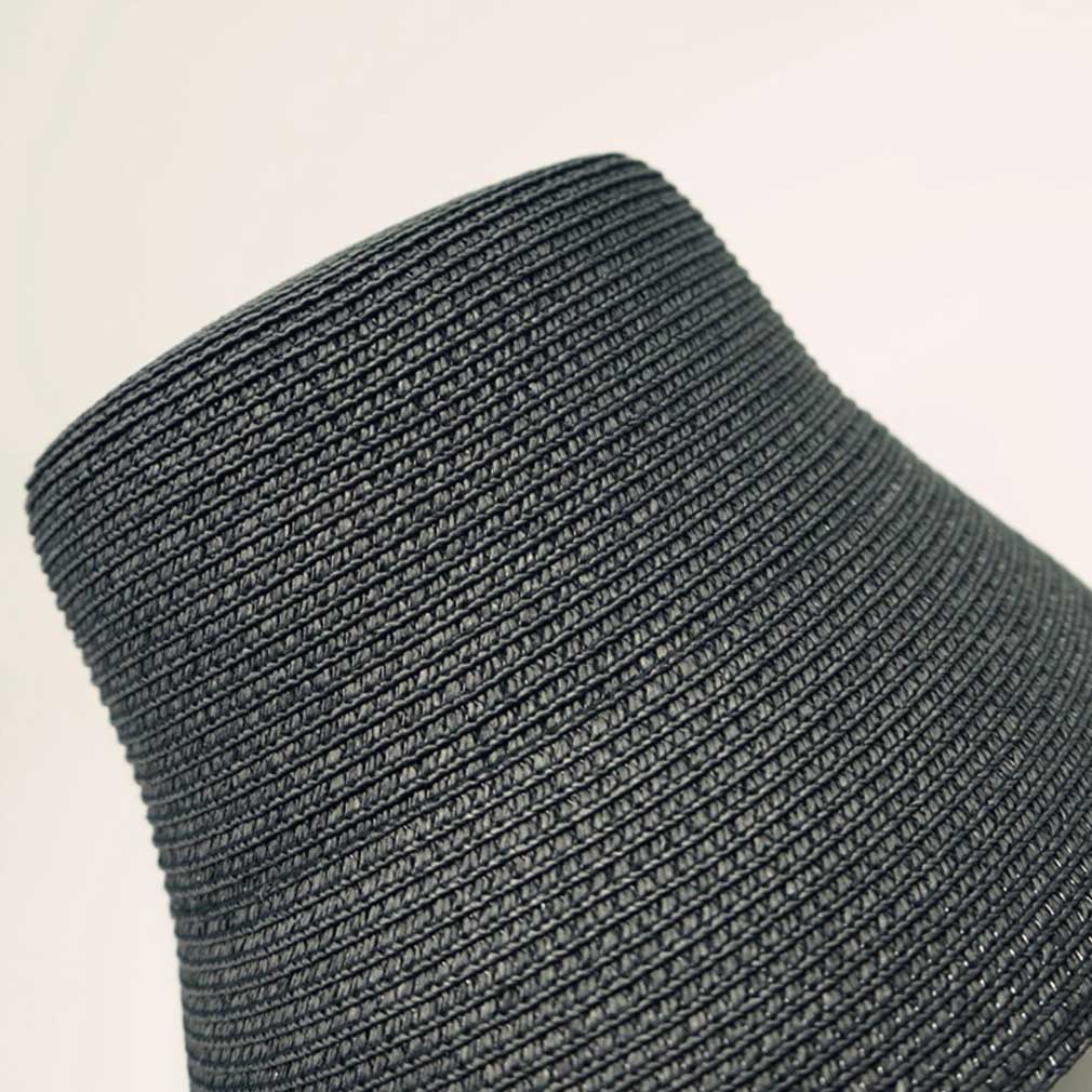 Boho Hat, Straw Bucket Hat, Black Ribbon