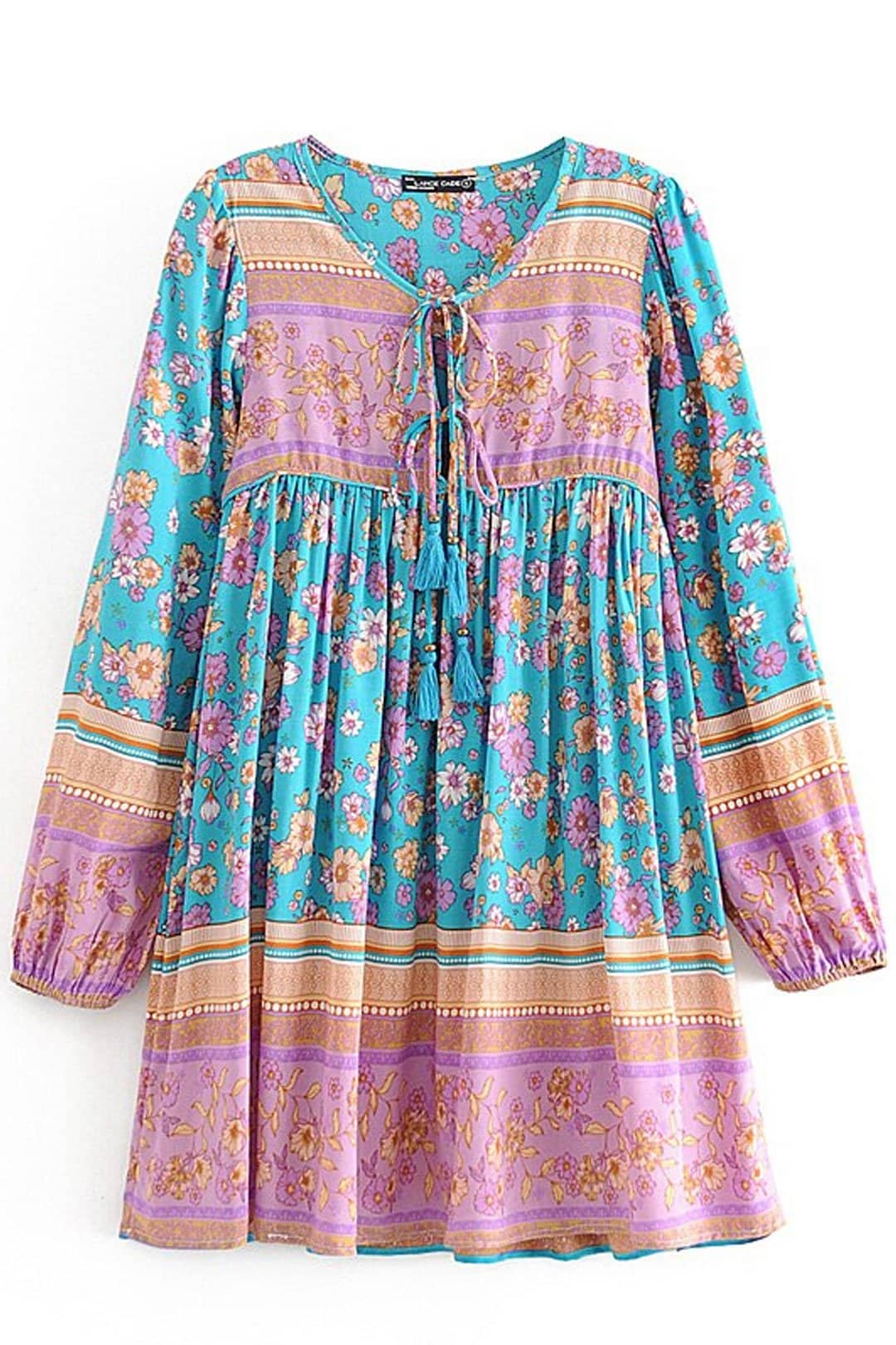 Boho Mini Dress  Daisy Mind in Blue