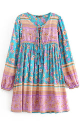 Boho Mini Dress  Daisy Mind in Blue