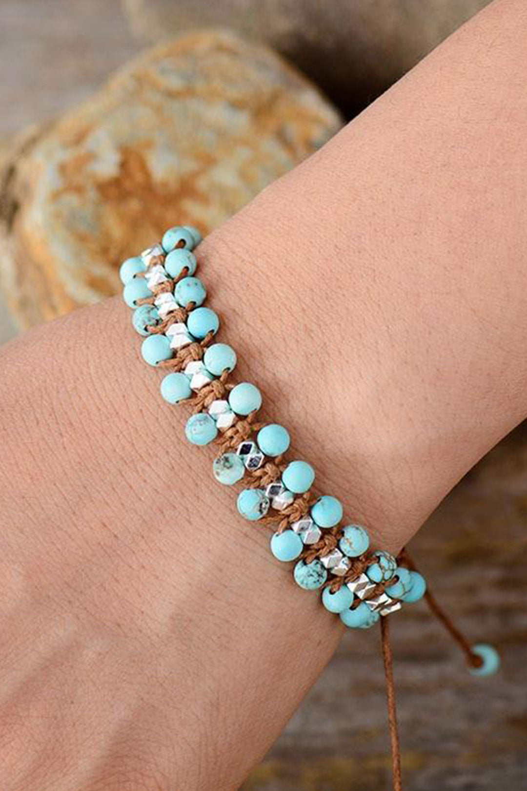 Boho Bracelet, Friendship Bracelet, Blue Amazoniteand Purple Jasper
