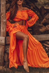 Call Me Angel Off Shoulder Loose Dress Suit
