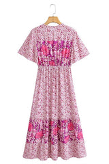 Boho Maxi Dress - Sundress - Sierra Cherry - Bohemian Style - Flowy Summer Dress - Vibrant Print