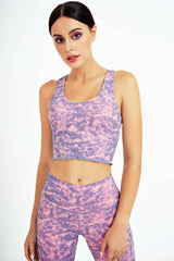 Yoga Set, Yoga Legging, Printed Workout 3 Piece Set Hooded Shirt Top, Vest and Legging, Tie-dye Fitness in Blue Pink Purple Orange