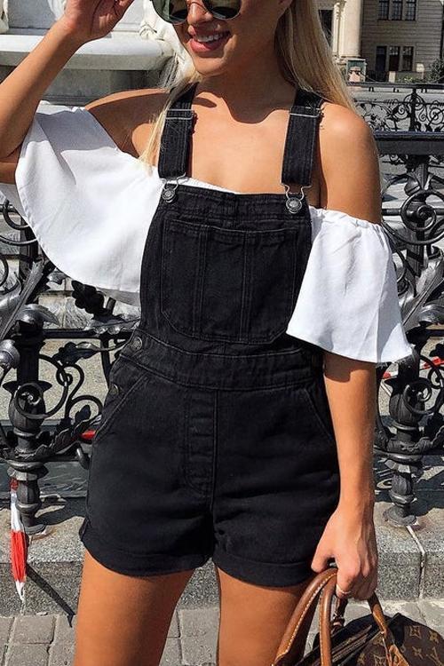 Simple Denim Romper
