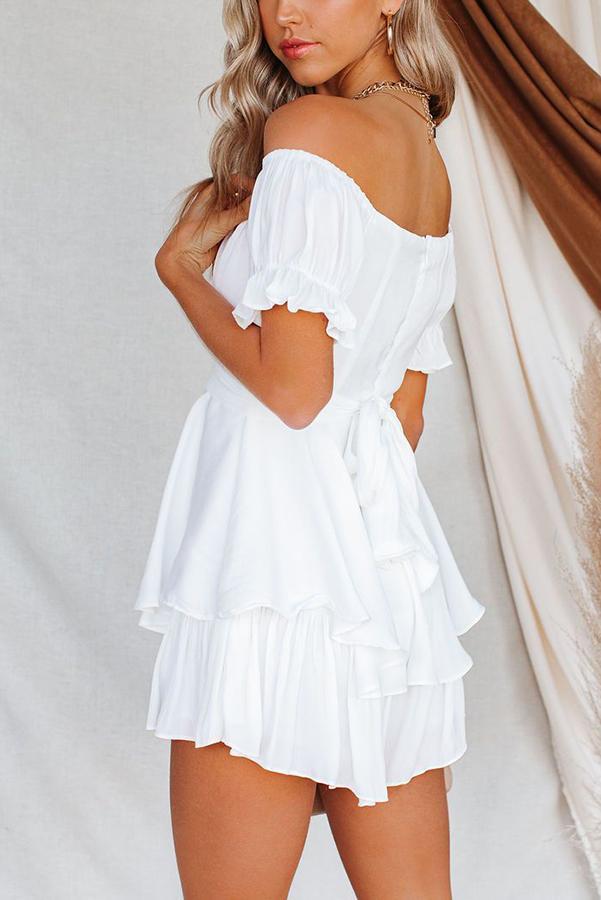Margot Satin Off The Shoulder Romper