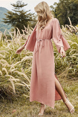 Boho Maxi Dress, Gown, Pink Kind Heart