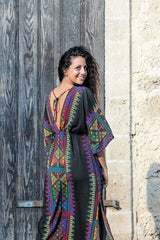 Maxi Boho  Dress, Beach Dress, Kaftan, Black Tribal Soul