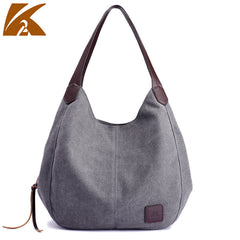 Canvas Women's Fashionable Artistic Simple Shoulder Casual Big Tote Bags