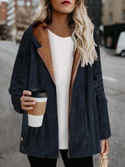 Plush Pocket Zipper Hooded Cardigan