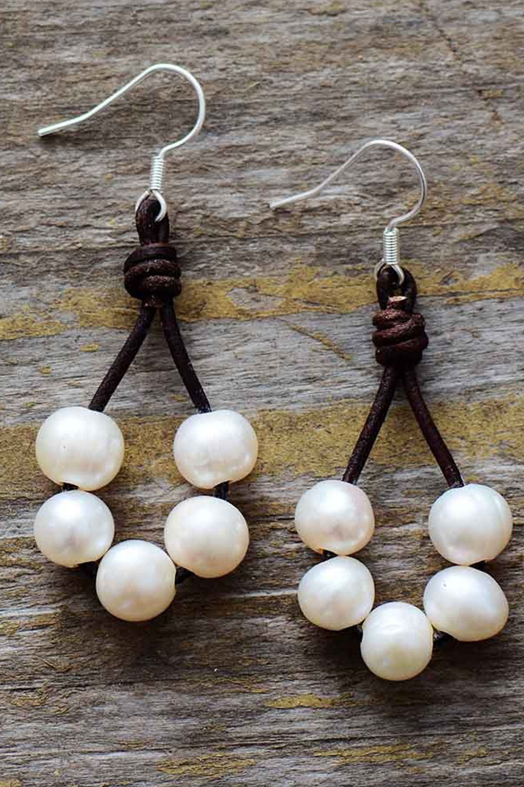 Boho Earrings, Dangle Earrings, White Bohemian Peal