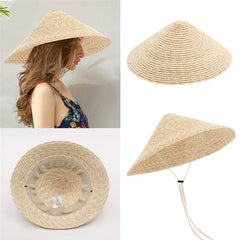 Boho Hat, Sun Beach Hat, Straw Cone Hat, Esme with Black Ribbon