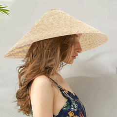 Boho Hat, Sun Beach Hat, Straw Cone Hat, Esme with Black Ribbon