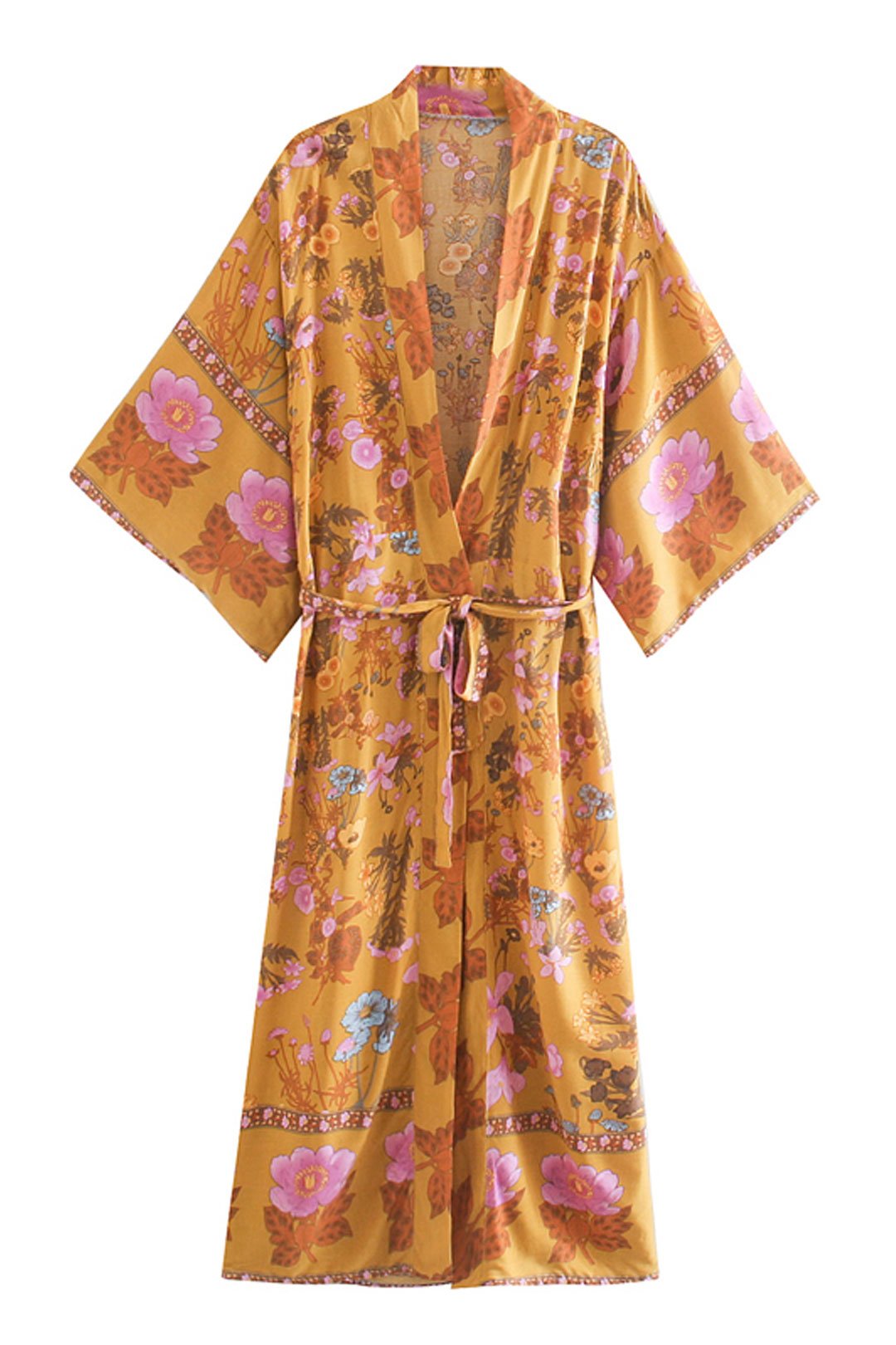 Boho Robe, Kimono Robe,  Beach Cover up, Carolina Yellow Jasmine