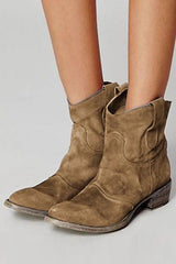 Low Heel Slip On Boots