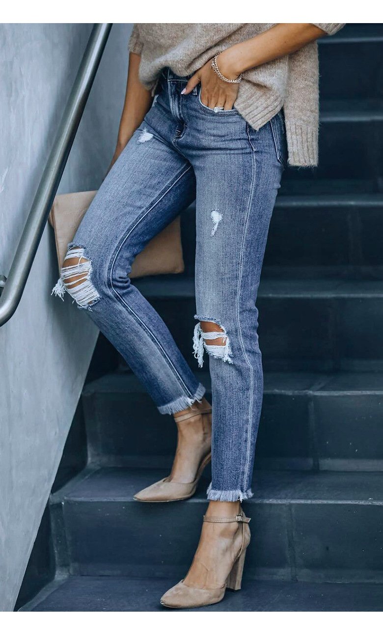 Denim Ripped Casual Jean Pant