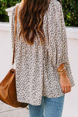 Loose And Simple V-Neck Floral Tops