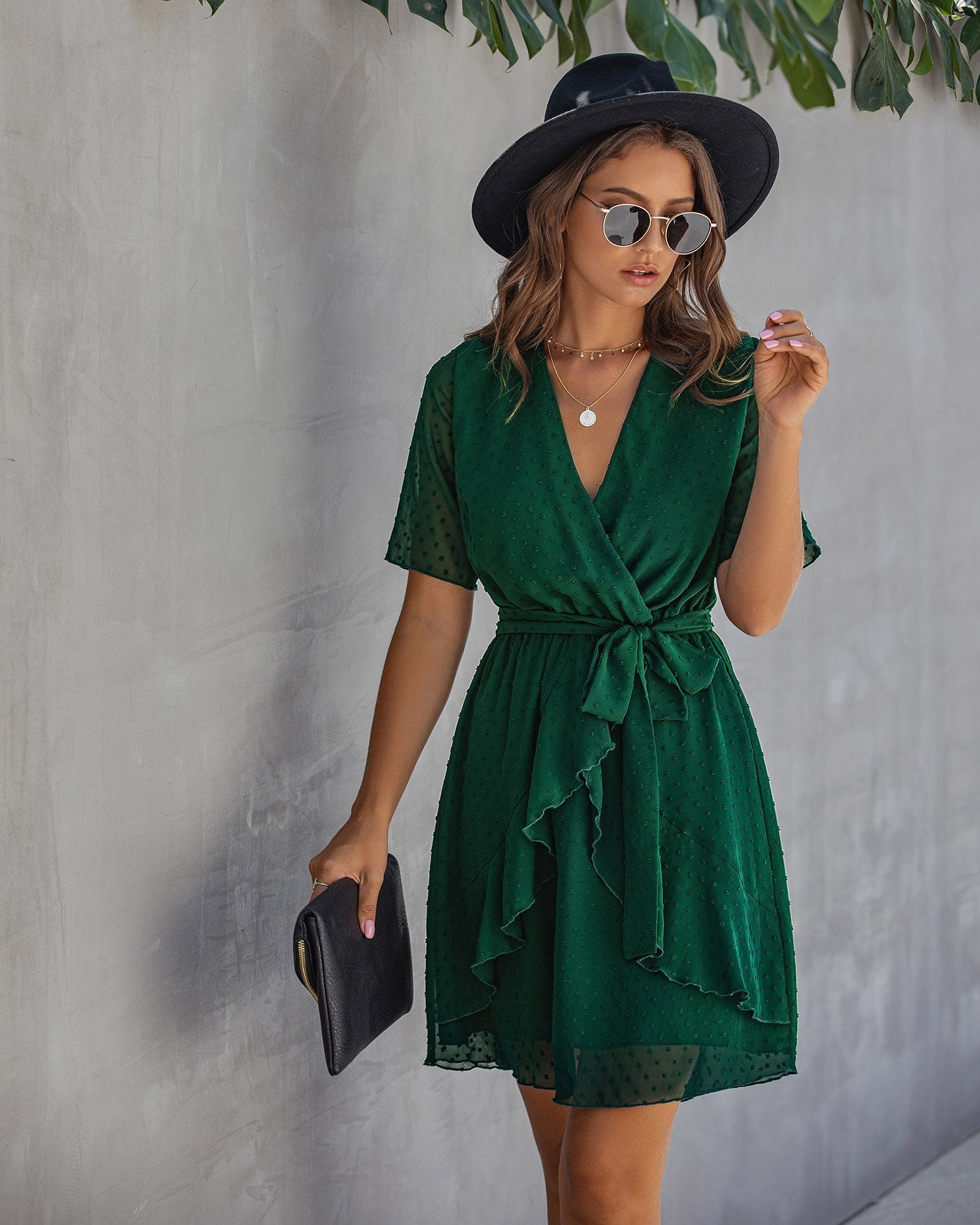 Polka Dot Floral A-Line Short Dress