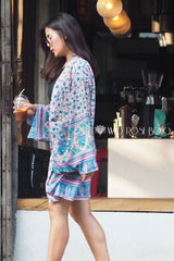 Boho Robe, Kimono Robe,  Beach Cover up, Lovely Purple Verbena