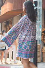 Boho Robe, Kimono Robe,  Beach Cover up, Lovely Purple Verbena