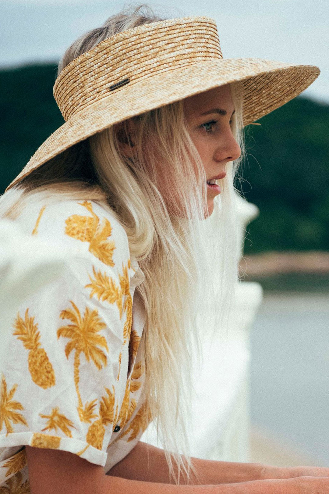 Boho Hat, Sun Hat, Beach Hat, Wide Brim Straw Hat 10 cm, Shade Visor Beige