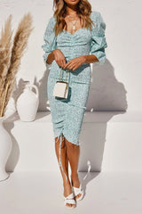 Boho Midi Dress, Smocked Dress, Baby Blue