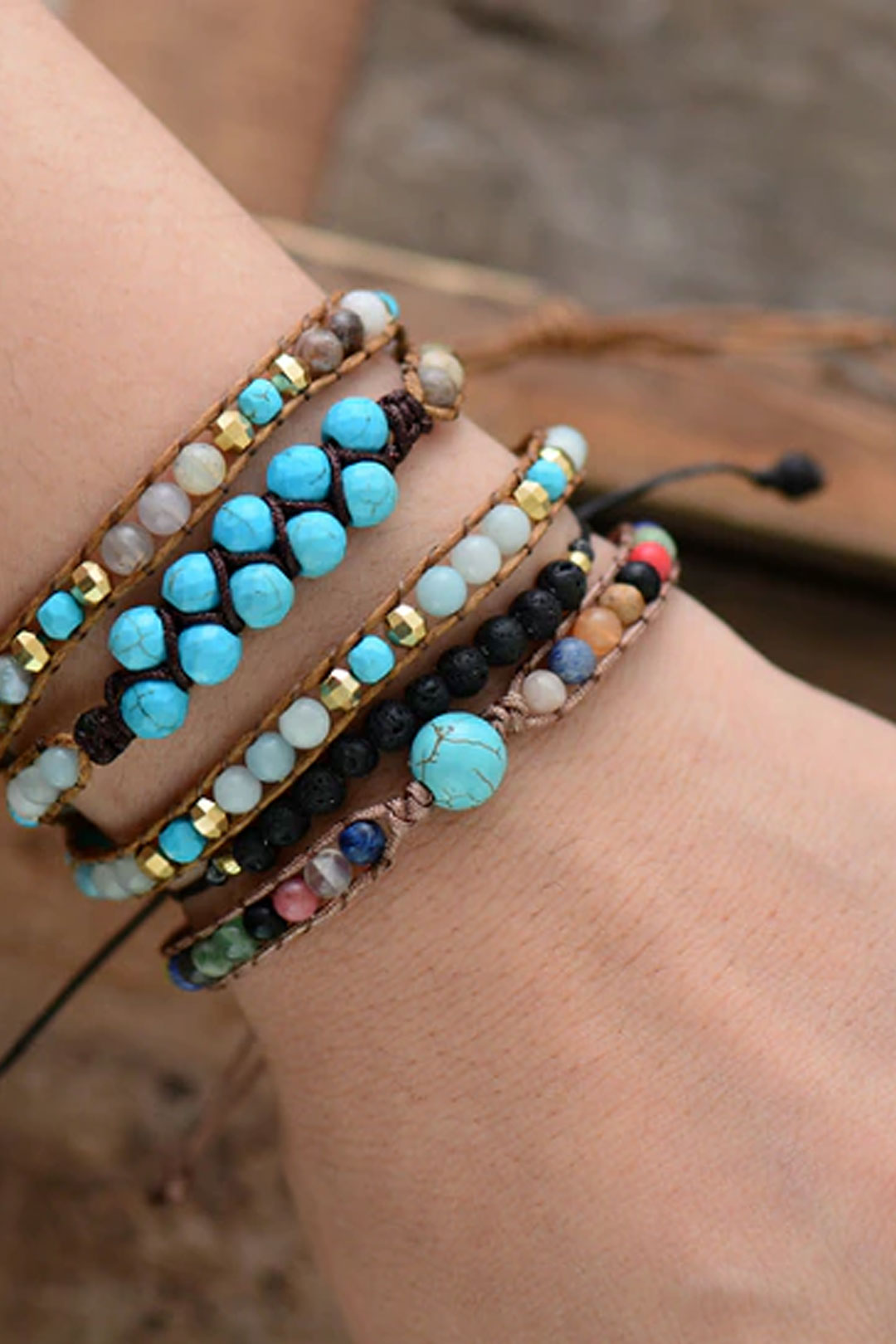 Boho Bracelet, Friendship Bracelet, Blue Turquoiser