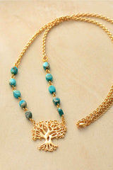 Boho Necklace, Amazonite Tree of Life