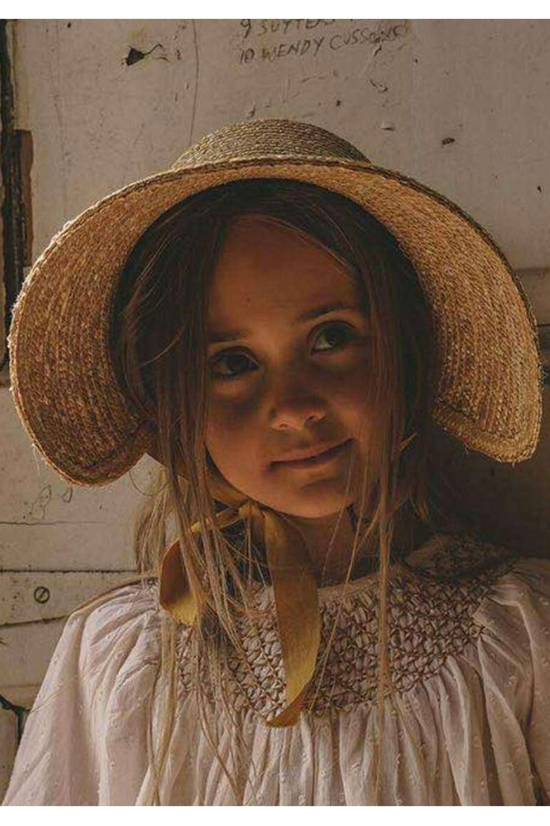 Boho Hat, Kid Hat, Sun Hat, Little Girl Hat, Olivia White Ribbon