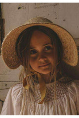 Boho Hat, Kid Hat, Sun Hat, Little Girl Hat, Olivia White Ribbon
