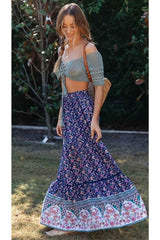Boho Skirt, Hippie Skirts, Maxi Skirt, Wild Floral Rosa Violet