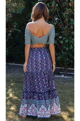 Boho Skirt, Hippie Skirts, Maxi Skirt, Wild Floral Rosa Violet