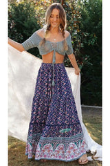 Boho Skirt, Hippie Skirts, Maxi Skirt, Wild Floral Rosa Violet