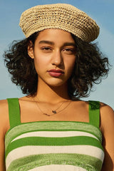 Boho Hat, Straw Beret Hat, Sunshine in Black, Beige and 6 colors