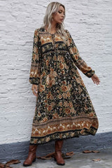 Gown Dress, Boho Maxi Dress, Loose Dress, Black Winter Rosy