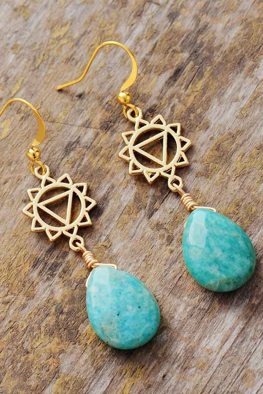 Boho Earrings, Dangle Earrings,  Blue Amazonite, Illuminati