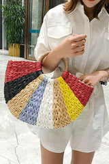 Boho Bag, Woven Rope Handbag, Alba Yellow Blue