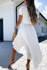 Maggie Cotton Embellished High Low Dress Suit